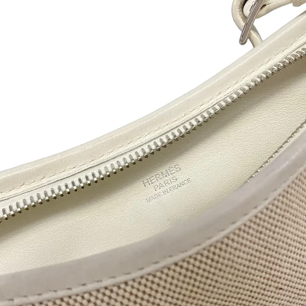 Hermès Berlingot PM Shoulder Bag Cream Beige Toile H Leather